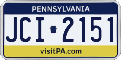 PA license plate JCI2151