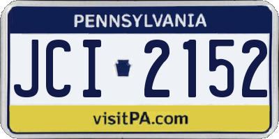 PA license plate JCI2152