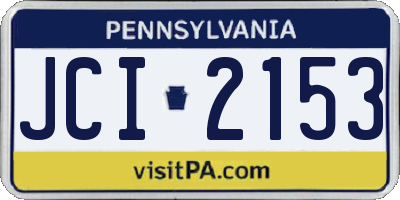 PA license plate JCI2153