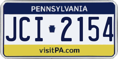 PA license plate JCI2154