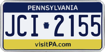 PA license plate JCI2155