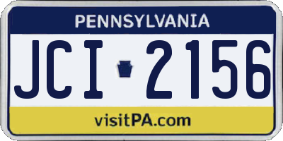 PA license plate JCI2156