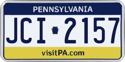 PA license plate JCI2157