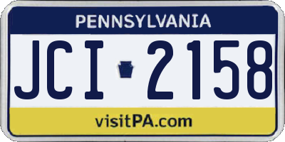 PA license plate JCI2158