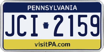 PA license plate JCI2159