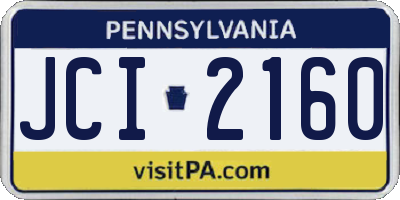 PA license plate JCI2160