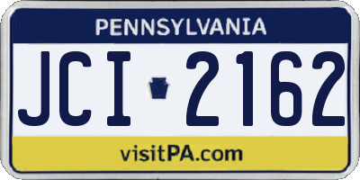 PA license plate JCI2162