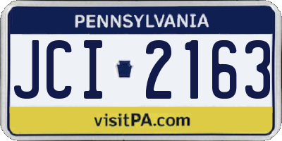 PA license plate JCI2163