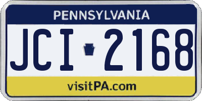 PA license plate JCI2168