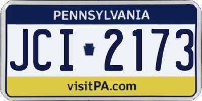 PA license plate JCI2173