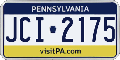 PA license plate JCI2175