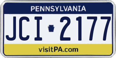 PA license plate JCI2177