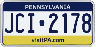PA license plate JCI2178