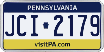 PA license plate JCI2179