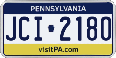 PA license plate JCI2180