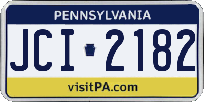 PA license plate JCI2182