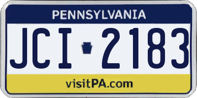PA license plate JCI2183