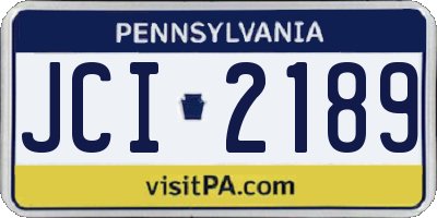 PA license plate JCI2189