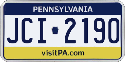 PA license plate JCI2190