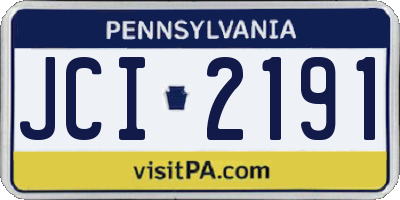 PA license plate JCI2191
