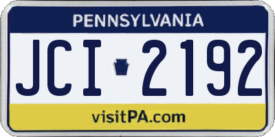 PA license plate JCI2192