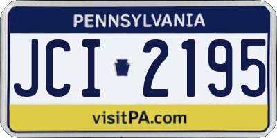 PA license plate JCI2195
