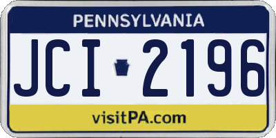 PA license plate JCI2196