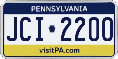 PA license plate JCI2200