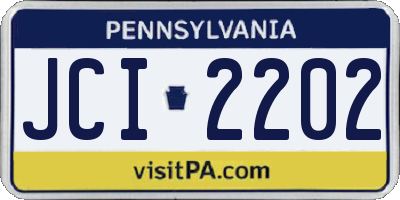PA license plate JCI2202
