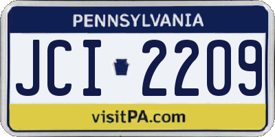 PA license plate JCI2209