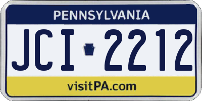 PA license plate JCI2212