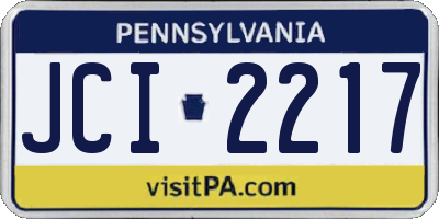 PA license plate JCI2217