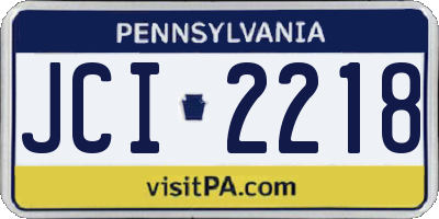 PA license plate JCI2218