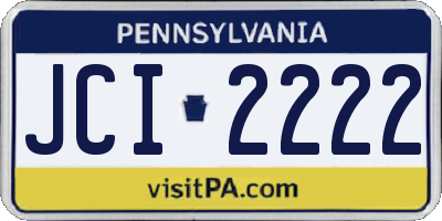 PA license plate JCI2222