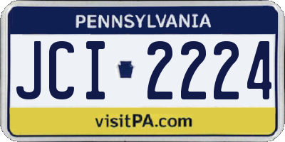 PA license plate JCI2224