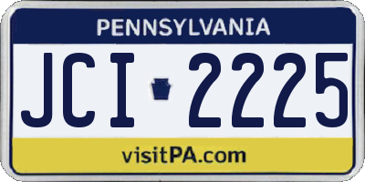 PA license plate JCI2225