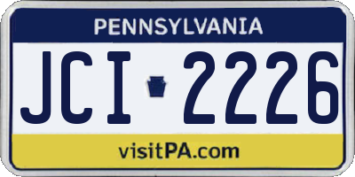 PA license plate JCI2226