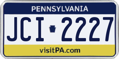 PA license plate JCI2227