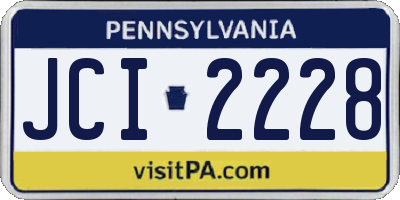 PA license plate JCI2228