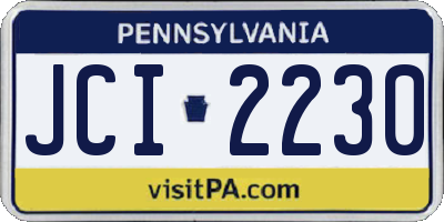 PA license plate JCI2230