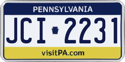 PA license plate JCI2231