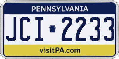 PA license plate JCI2233