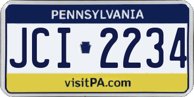 PA license plate JCI2234