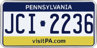 PA license plate JCI2236