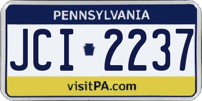 PA license plate JCI2237