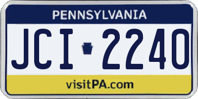 PA license plate JCI2240