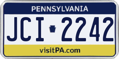 PA license plate JCI2242