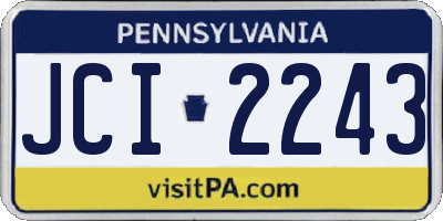 PA license plate JCI2243