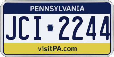 PA license plate JCI2244