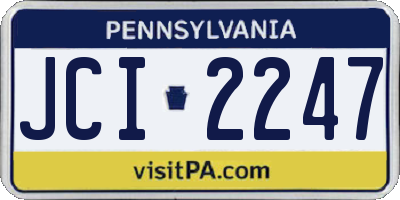 PA license plate JCI2247